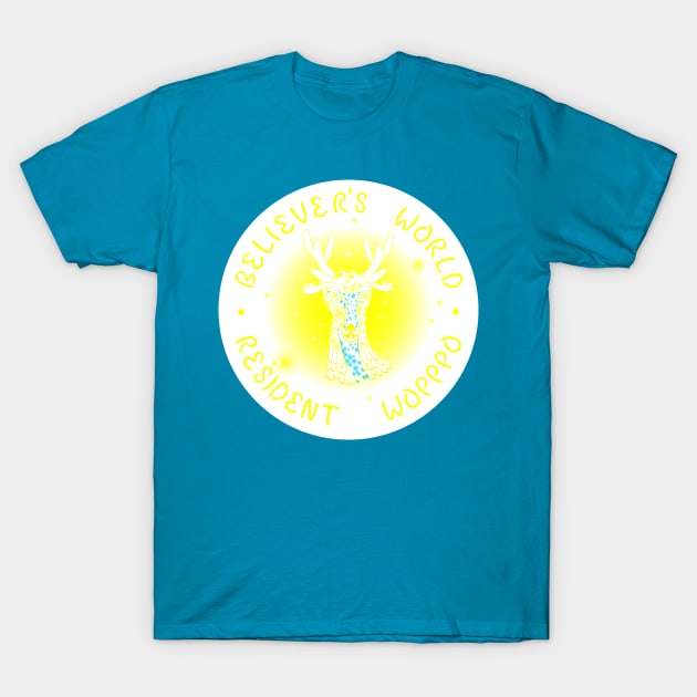 Texted Plain Bright Colors Version - Believer's World with Resident Wopppo T-Shirt by Believer's World The Other World The Eternal World